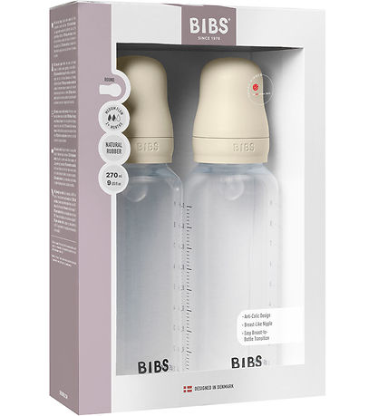 Bibs Sutteflaske - 2-pak - 270 ml - PP/Silikone - Ivory