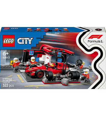 LEGO® City - F1®-pitstop og Pitcrew m. Ferrari-bil 60443 - 322 D
