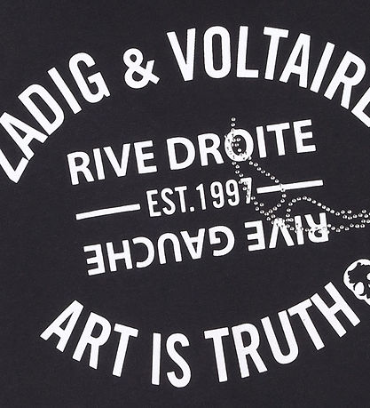 Zadig & Voltaire T-shirt - Sort m. Print/Pailletter