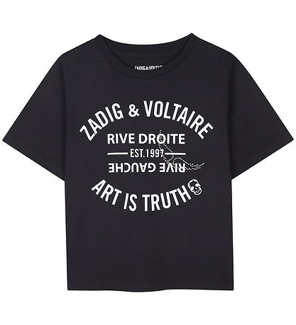 Zadig & Voltaire T-shirt - Sort m. Print/Pailletter