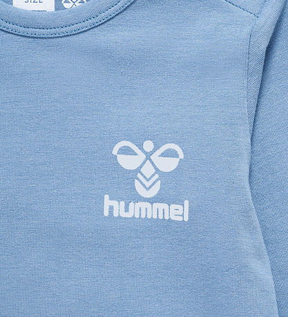 Hummel Body l/æ - hmlMino - Faded Denim/Marshmallow m. Logo