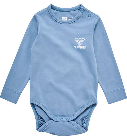 Hummel Body l/æ - hmlMino - Faded Denim/Marshmallow m. Logo