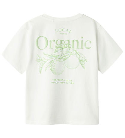 Name It T-shirt - NkfBoway - Cloud Dancer/ARCDIAN GREEN