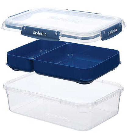 Sistema Madkasser - 3-pak - 1L Rectangle Stax - Blå/Turkis