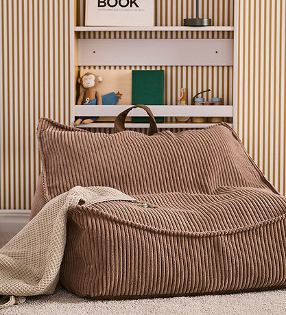 Kids Concept Sækkestol - 80x75x38 cm - Fløjl - Brun