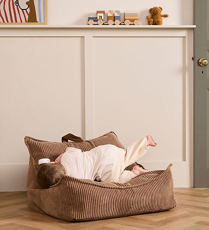 Kids Concept Sækkestol - 80x75x38 cm - Fløjl - Brun