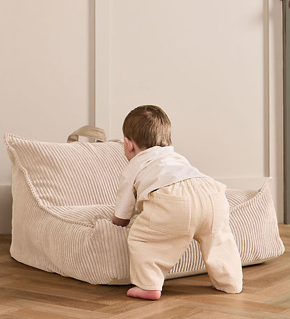 Kids Concept Sækkestol - 80x75x38 cm - Fløjl - Off-White