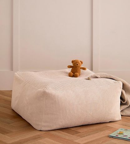 Kids Concept Puf - 85x85x34 cm - Fløjl - Off-White