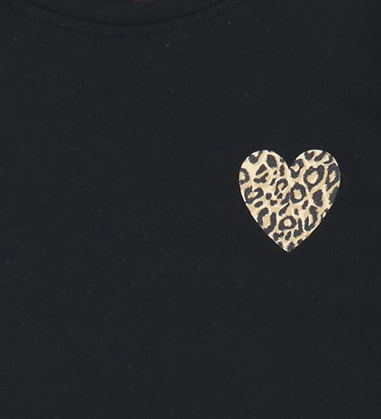 Kids Only T-shirt - KogLany - Black/Leo Heart