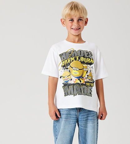 Name It T-shirt - Minnions - NkmOby - Bright White m. Print