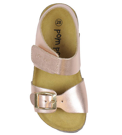 Pom Pom Sandaler - Velcro - Metal Rose