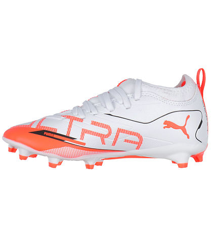 Puma Fodboldstøvler - Ultra 5 Match FG/AG Jr - Hvid/Sort/Glowing