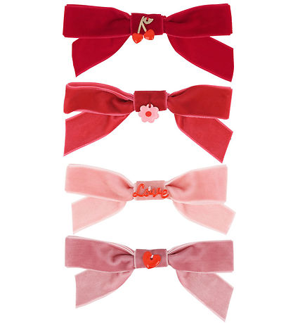 Meri Meri Hårspænder - 4-pak - Velour - Sløjfer - 11,5 cm - Clip