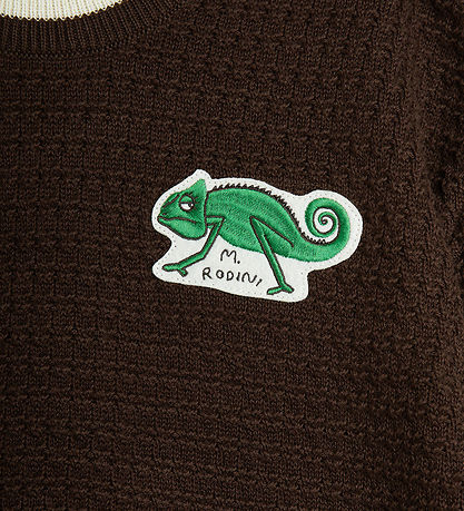 Mini Rodini T-shirt - Strik - Lizard - Brun 