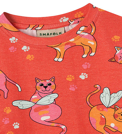 Småfolk T-shirt - Pink Punch m. Katte