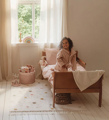 Little Dutch Gulvtæppe - 120x170 cm - Beige m. Pink Prikker