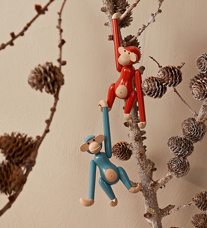 Kay Bojesen Træfigur - Abe - Mini - Vintage Blå