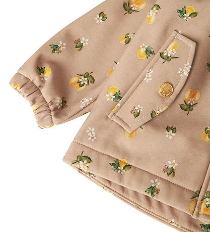 Name It Softshelljakke m. Fleece - NmfAlfa08 - Light Taupe/Lemon