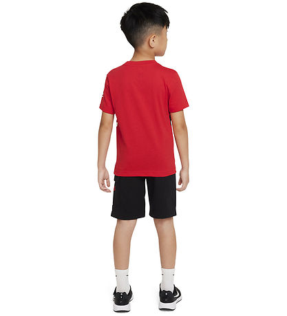 Nike Shortssæt - T-shirt/Shorts - Sort/University Red