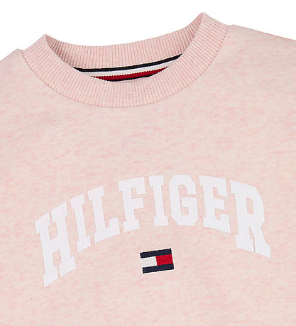 Tommy Hilfiger Sweatshirt - Varsity - Coral Ice Heather Red