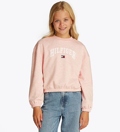 Tommy Hilfiger Sweatshirt - Varsity - Coral Ice Heather Red