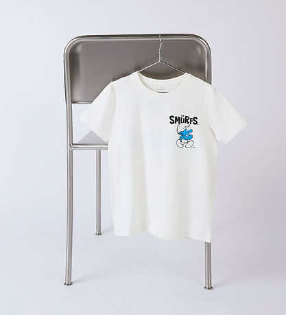 Name It T-shirt - NkmFinne - Smurfs - Cloud Dancer