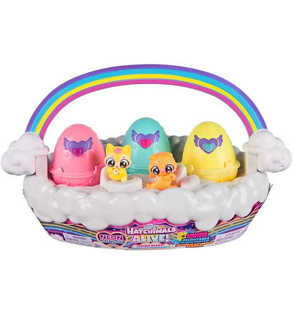 Hatchimals Legetøj - Alive Neon Rainbow Basket