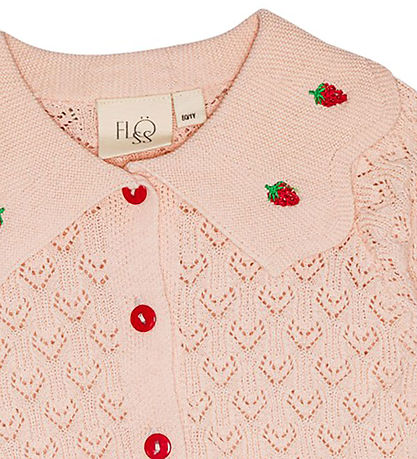 Flöss Cardigan - Strik - Isabel - Light Pink/Red