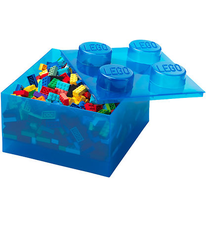 LEGO® Storage Opbevaringsboks - 4 Knopper - Translucent Blue