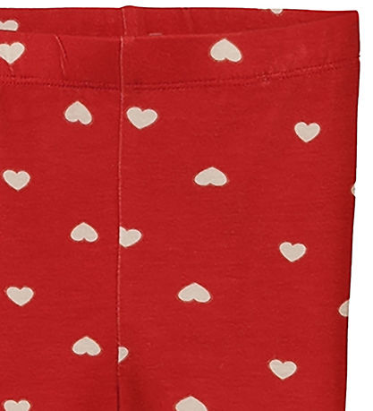 Fliink Leggings - Kelly - Pompeian Red/Beige Hjerte