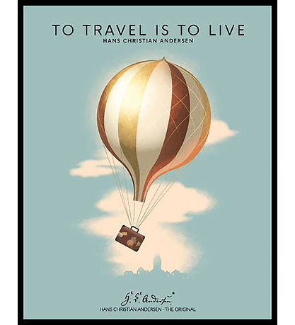 H.C. Andersen Plakat i Ramme - To Travel - 40x50cm - Blå