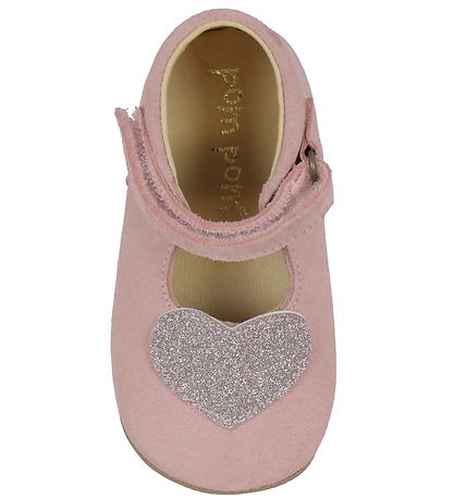Pom Pom Hjemmesko - Beginners Ballerina Heart - Dusty Rose