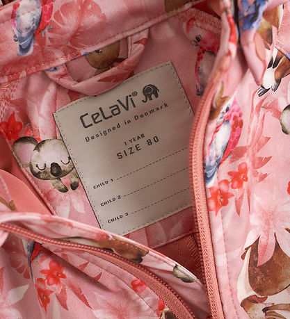 CeLaVi Softshelldragt - Peach Blossom m. Print