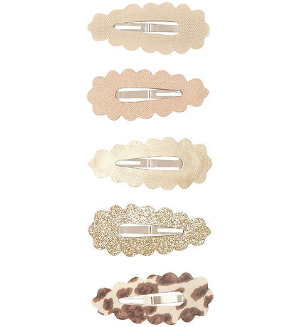 Mimi & Lula Hårspænder - 5-pak - 4 cm - Scalloped Leopard