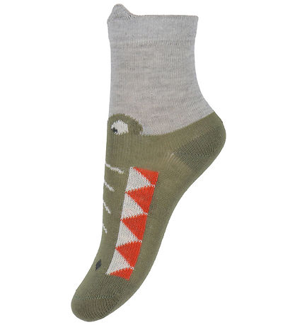 Minymo Strømper - 2-pak - Dark Navy/Armygrøn m. Krokodille