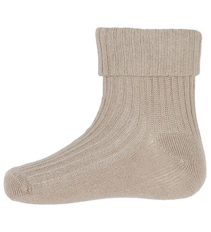 Minymo strømper - 2-Pak - Rib - Light Taupe