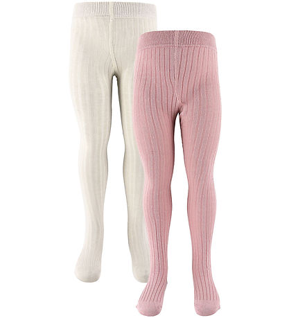 Minymo Strømpebukser - 2-Pak - Rib - Ash Rose