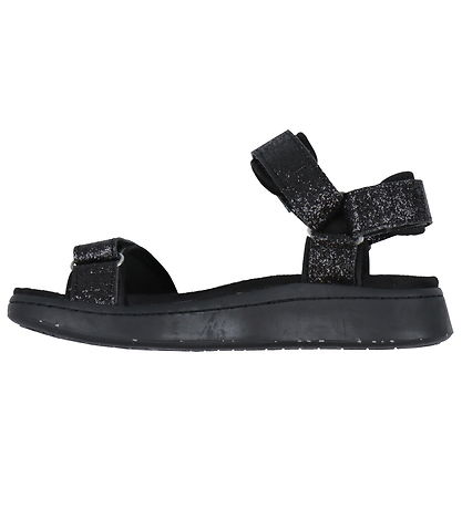 Woden Sandaler - Line Glitter - Sort