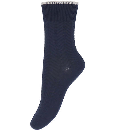 FUB Strømper - 2-pak - Herringbone - Dark Navy
