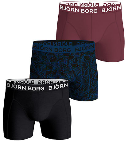 Björn Borg Boxershorts - 3-pak - Sort/Blå/Rød