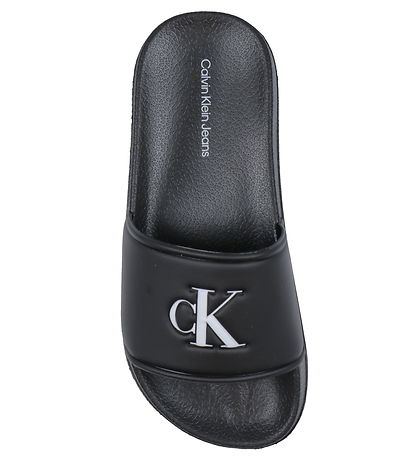 Calvin Klein Badesandaler - Logo Print Pool Slide - Sort