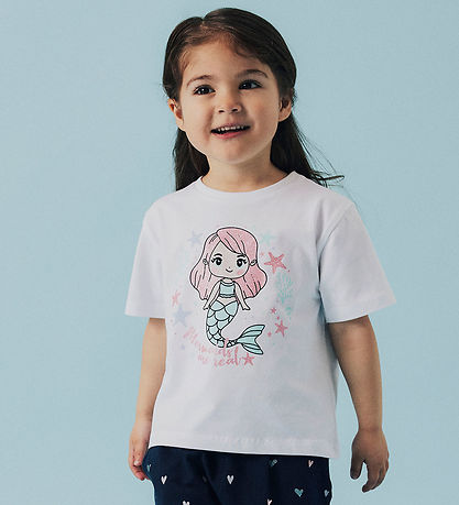 Name It T-shirt - NmfFrejane - 2-pak - Lucent White/Sweet Dreams