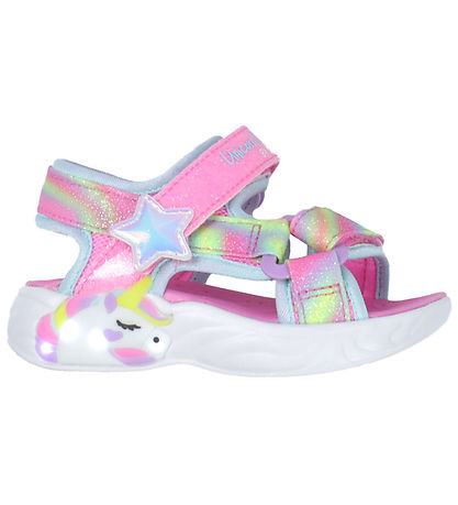Skechers Sandaler m. Lys - Dreamy Unicorns - Pink/Multi
