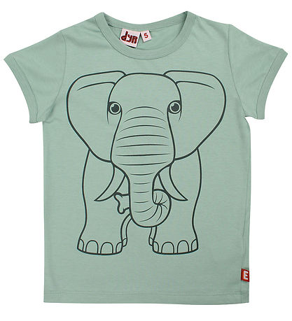 DYR T-shirt - DyrHide - Herb Green Outline Elefant