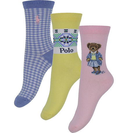 Polo Ralph Lauren Strømper - 3-pak - Pink/Gul/Blå