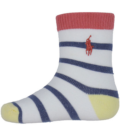 Polo Ralph Lauren Strømper - 3-pak - Hvid/Blå m. Print