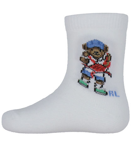 Polo Ralph Lauren Strømper - 3-pak - Hvid/Blå m. Print
