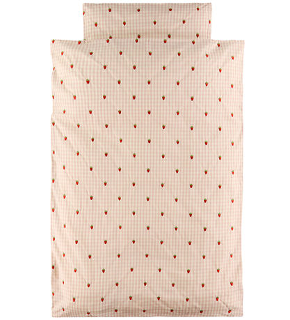 Flöss Sengetøj - Baby - Dolly - Pink Berry Gingham