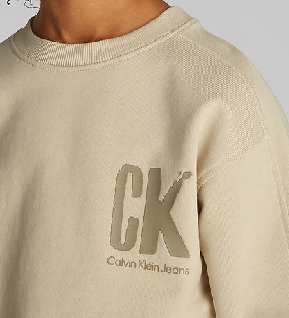 Calvin Klein Sweatshirt - Summer Backprint - Oyster Gray Grey