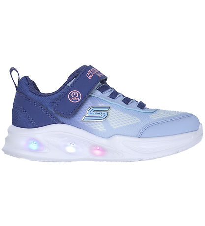 Skechers Sko m. Lys - Ombre Deluxe - Navy/Lyseblå